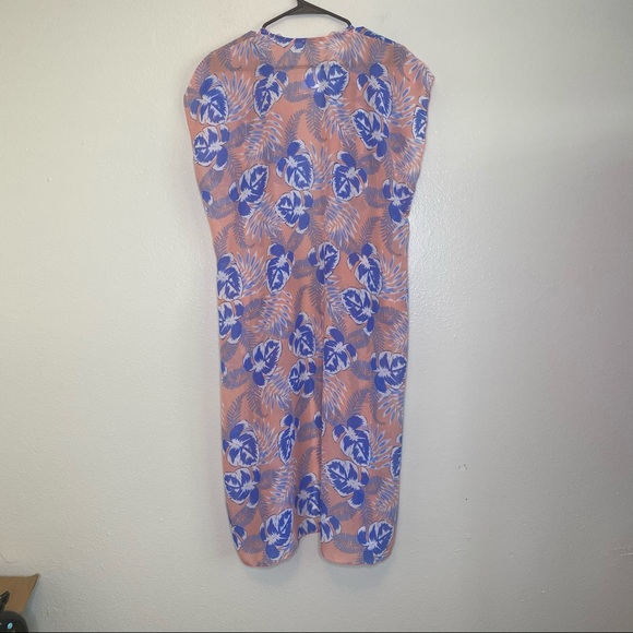 NWT Charlotte Russe Pink Blue Tropical Floral Sheer Kimono Medium - Picture 9 of 10